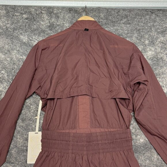 Athleta Alicia Keys Jumpsuit Womens 4 Brown Open Back‎ Utility Nylon $209 NEW - Picture 7 of 16